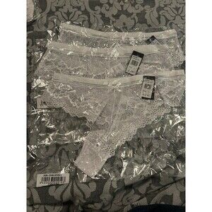 New in package - 3 Large Frederick’s of Hollywood white lace panties